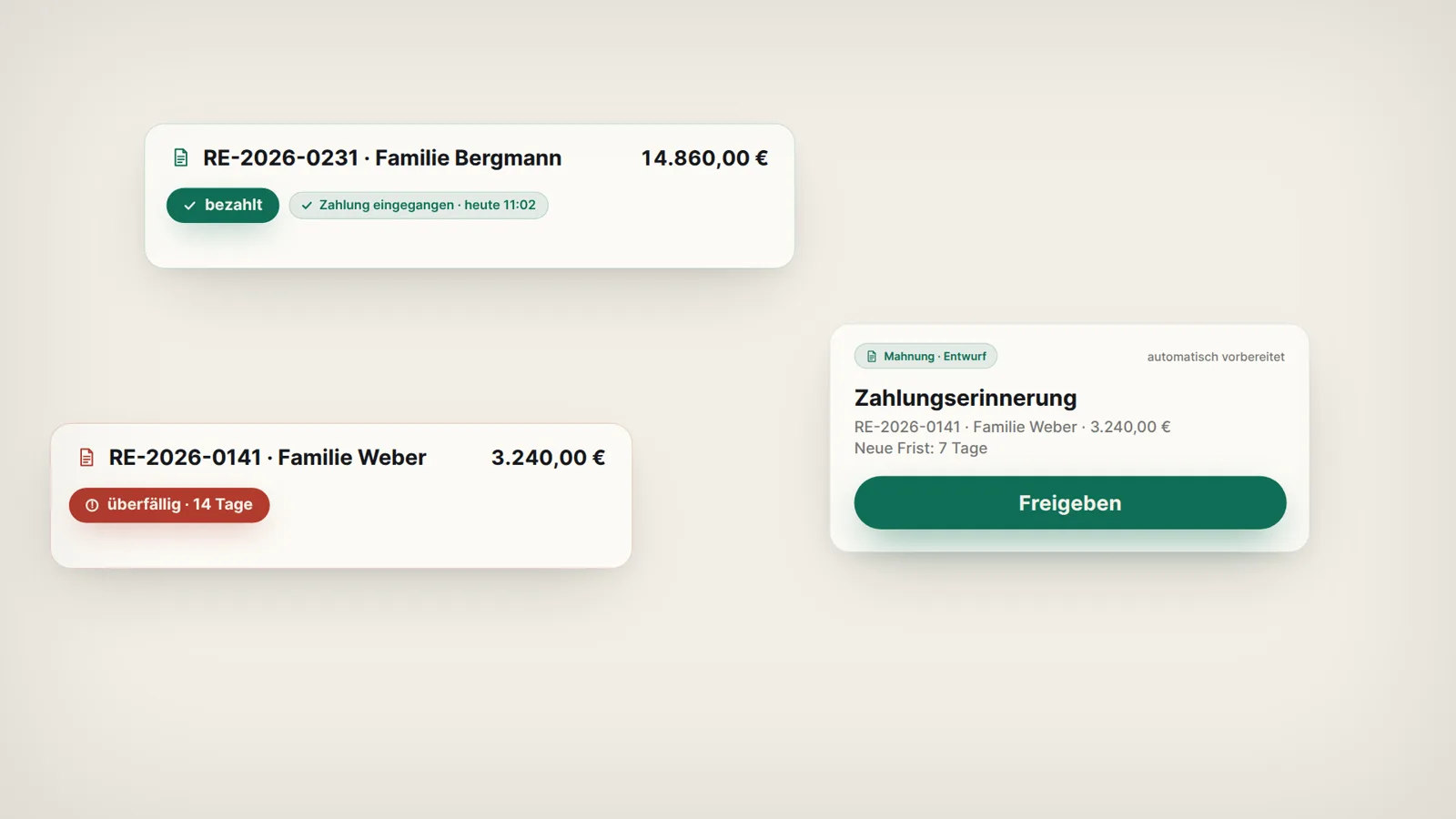 Rechnungsstatus in Buzzard
